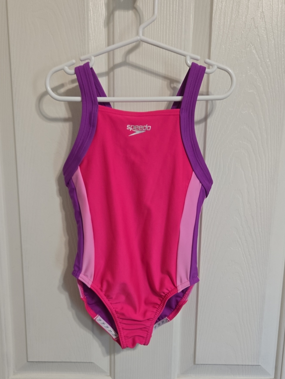 Speedo Hot Pink with Purple Trim Girls' One-Piece Swimsuit